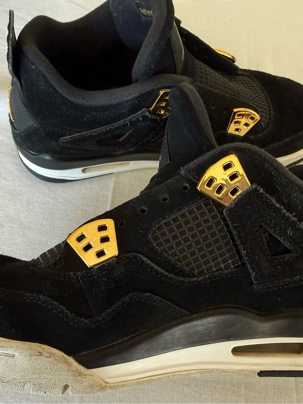 Air Jordan 4 Retro 'Black Gold' Youth Sneakers